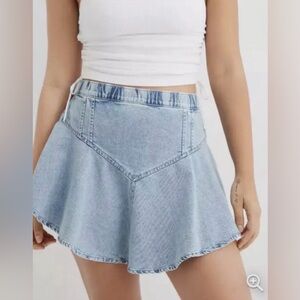 Aerie Denim Circle Mini Skirt Size X-Small NWT